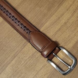 Mens Sz XL 42-44 Double Stitched Coated Leather Belt TDEB Made In India